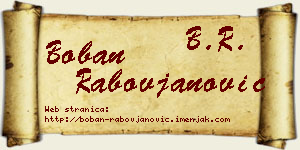 Boban Rabovjanović vizit kartica
